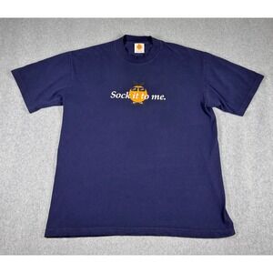 Larry June Midnight Organic Sock It To Me Shirt Medium Blue Navy Hip Hop